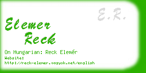 elemer reck business card