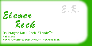 elemer reck business card